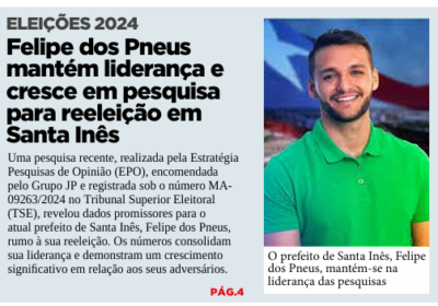 O Jornal Pequeno, um dos maiores jornais do estado, menciona uma pesquisa da EPO.